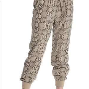 NWT Da-Nang Brown Snake Silk Jogger